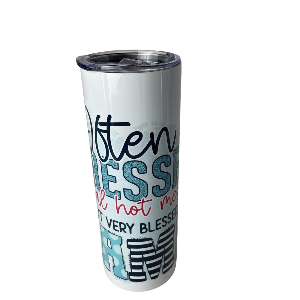 20 ounce Stainless Steel Sublimated Blessed Mama Tumbler. NEW